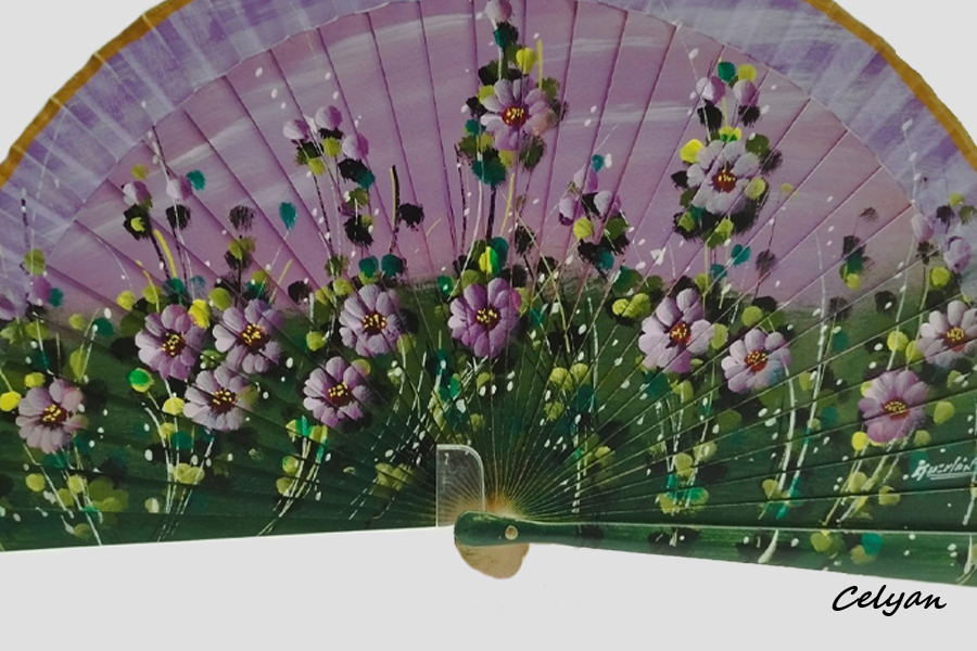 Abanico Floral Morado G 569