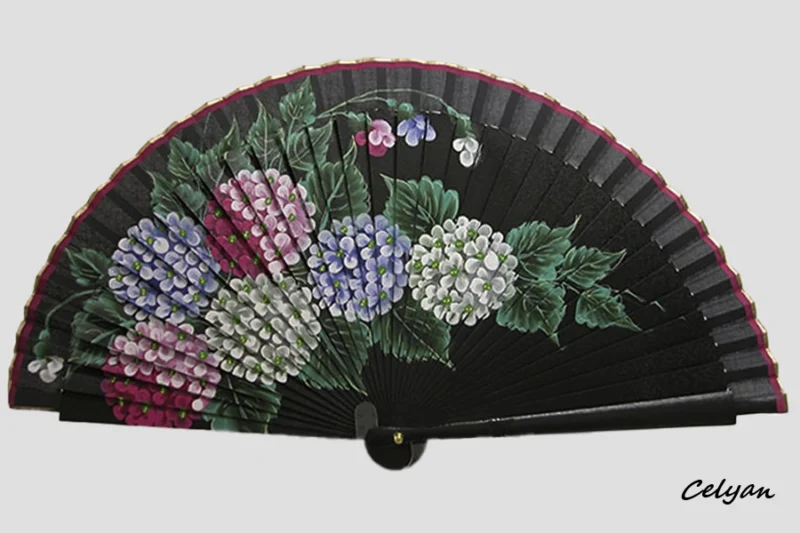 Abanico Hortensias Colores 9432