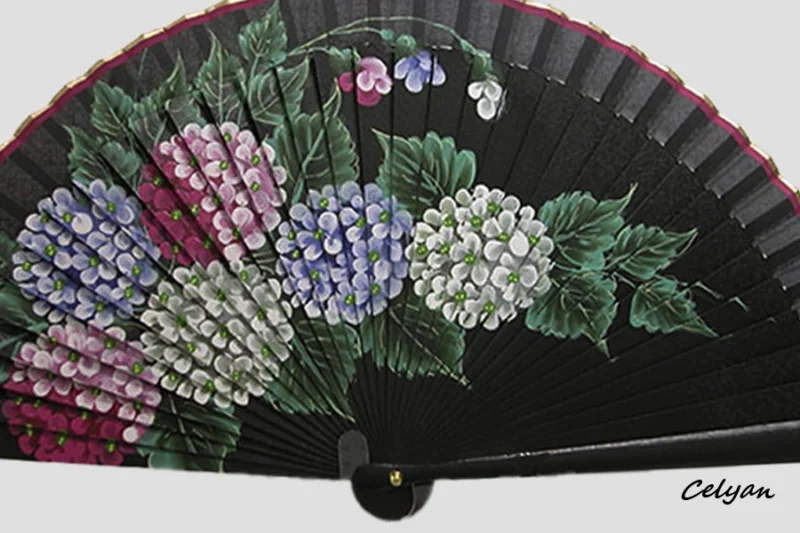 Abanico Hortensias Colores 9432