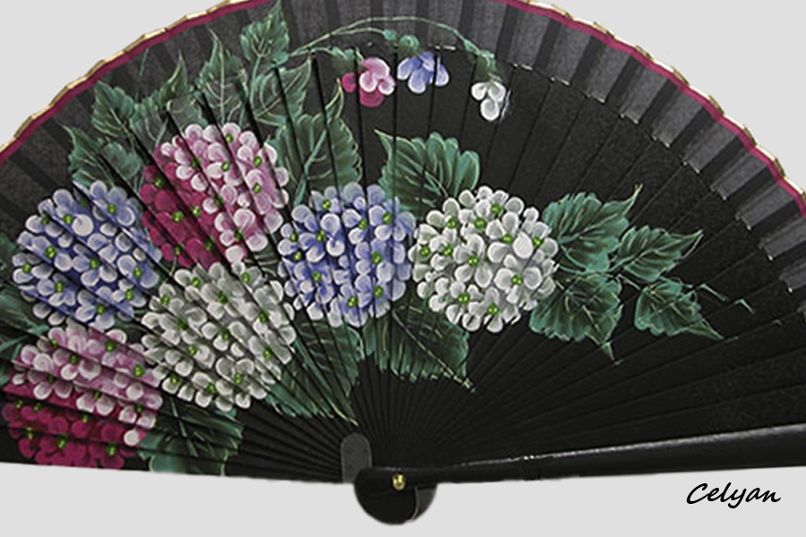 Abanico Hortensias Colores 9432