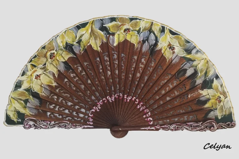 Abanico Floral Amarillo G 148