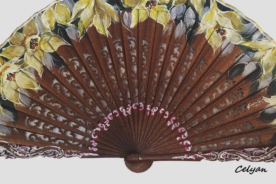 Abanico Floral Amarillo G 148