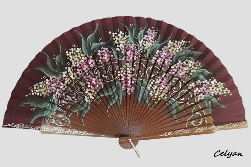 Abanico Madera Sipo Flores