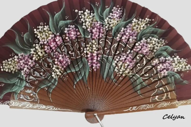 Abanico Madera Sipo Flores